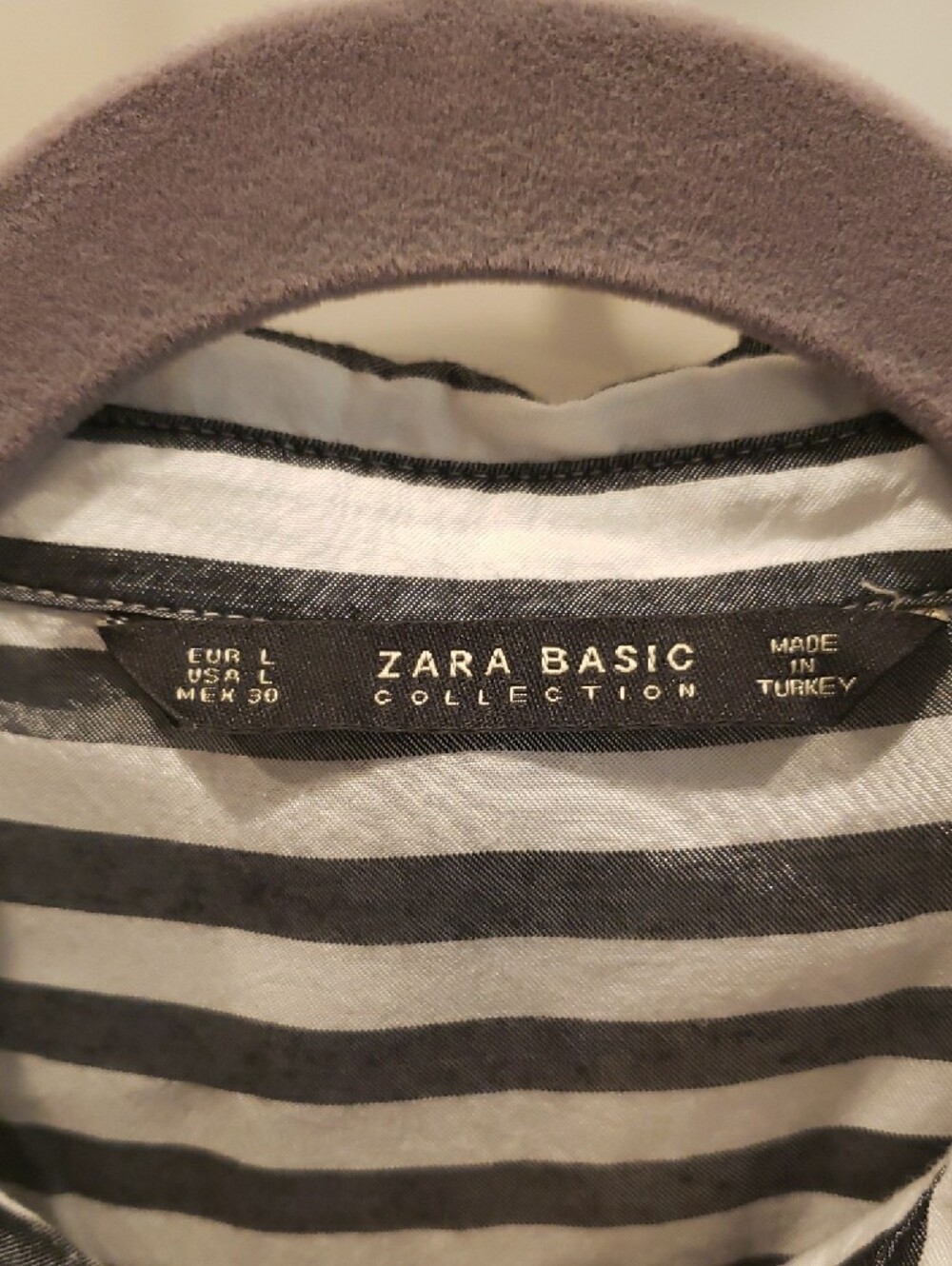 Zara Black and White Vertical Stripe Button-Down Shirt - Picture 2 of 3